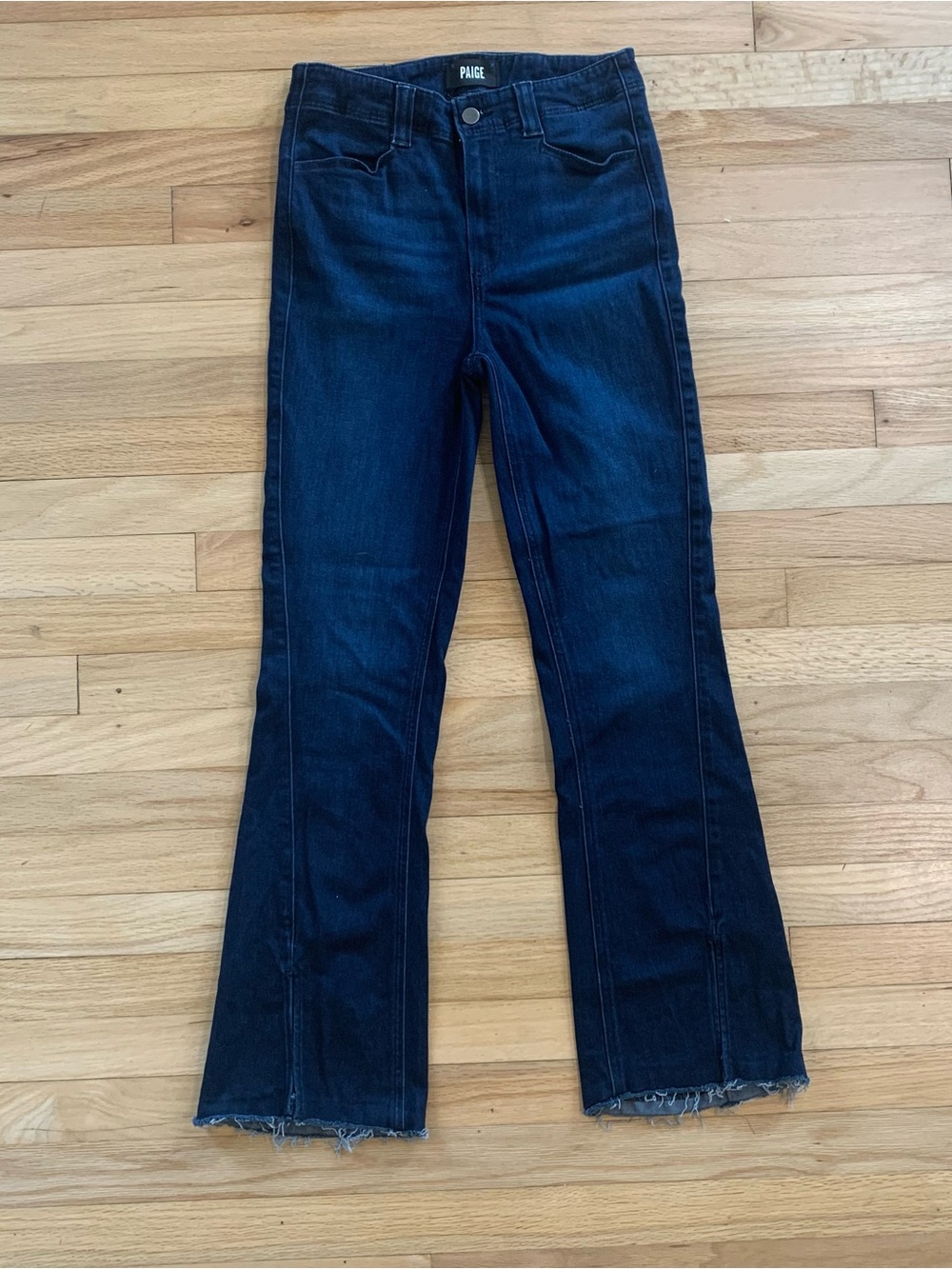 PAIGE Women’s High Rise Laure Canyon Jeans‎ Denim Bootcut Split Hem Size 27